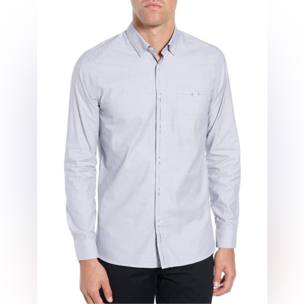 Ted Baker London men’s Brixton collared button down shirt grey medium 3